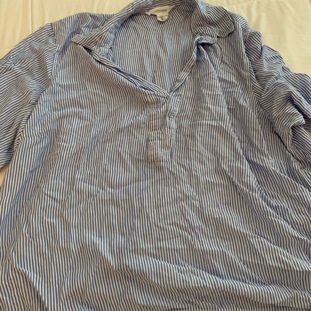 Workshop swimsuit cover size 2x blue and white